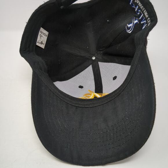 AE Logo Prime Travelers Club Strapback Baseball Cap Black One Size 6 Panel Foxin - Picture 7 of 10